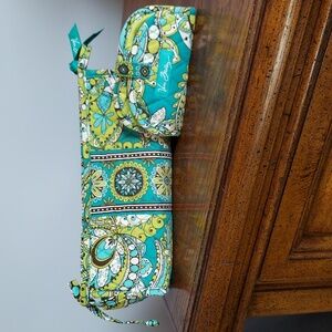 Vera Bradley Peacock Cosmetic Bag and Jewlery Pouch/Purse Set
